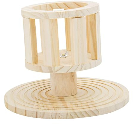 EXHUMKY Holz Futterkrippe Kaninchen Futterspender Napf Stehendes Holzgestell Sicher Glatte Oberfläche Langlebig Futterschonend Für Kleintiere