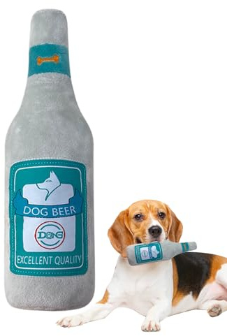 Ancsttu Jouets à Coupin pour Chien,Jeu Interactif Bouteille De Vin,Jouet Couché Squeaky pour Chien | pour Stimulation Mentale Chiot Et Activité Physique Renforcement Caisse