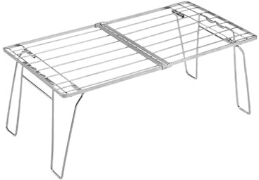 Generisch Campingküche aus Metall, Picknicktisch und Stuhl, Grill, klappbarer Aufbewahrungsständer Edelstahl(FD-22)