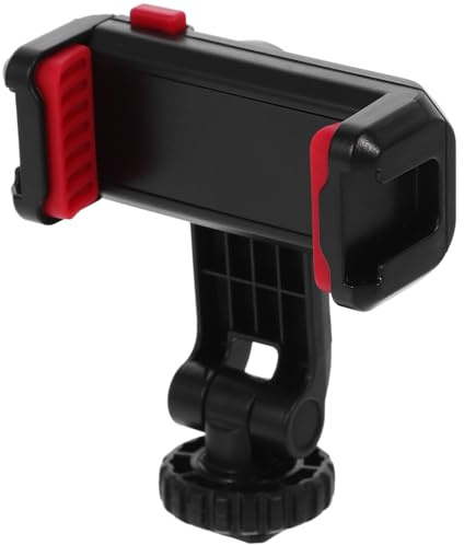 PAMINGONO Camera Hot Shoe Phone Tripod Mount Adapter with Rotation Phone Holder Clip Dual Screw Ports Compatible with DSLR Cameras and Tripod Stands for Stable Mobile Photography