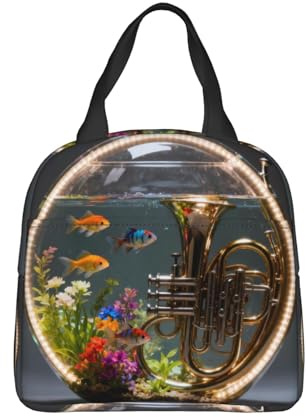 panverix Horn Fish Tank Lunch Bag Small Insulated Lunch Bag Cooler Tote Bags For Women Men
