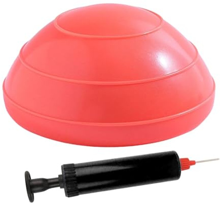 APLVFFZH Half Balance Ball Fitnessgerät Aus Widerstandsfähigem PVC Pilates Fußkissen mit Rutschhemmendem Design Heimtrainingsball Inklusive Pumpe für Stabilitä, Orange