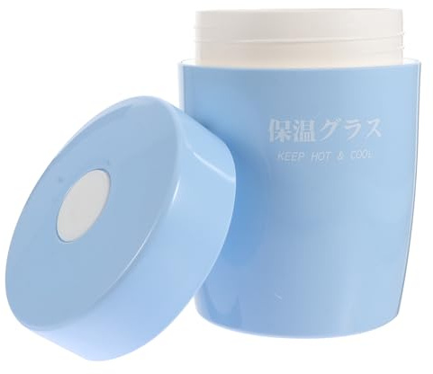 TOYANDONA Insulated Porridge Cup with Lid, 350ml Thermal Breakfast Container, Sky Blue Sealed Milk Cup for Hot Food Storage, Leakproof Food Jar for Travel and Office Use