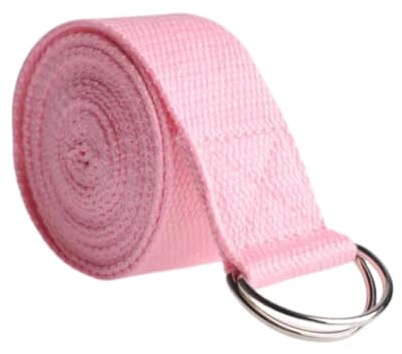 Yogagurt 1,8 m x 3, cm Yoga-Gurt, Sportgurt aus Baumwolle, verstellbarer D-förmiger Ring, Yoga-Stretchgurt für Dehnübungen(Pink)