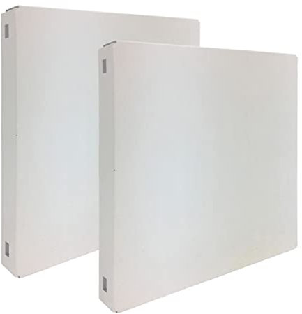 PROREGAL 2x Memoboard aus Stahl geschlossen | HxBxT 30x30x3,5cm | Weiß | Wandtafel Trägersystem Magnettafel Lochblech