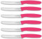 targzier Tomato Knives Set of 6,Sharp Serrated Kitchen Knife,Pink Vegetable Knives,Wavy Edge Fruit Knives,Table Knife,Stainless Steel Blade,Dishwasher-Safe