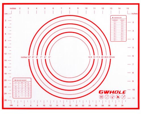 GWHOLE Silikon Backunterlage 30x42cm - Antihaft Silikonmatte für Backblech - Hitzebeständige Backmatte BPA-Frei, Rot