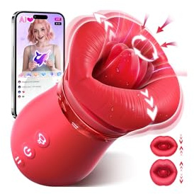 Aoonice AI Sync Sex Toys for Women, Clit Sucker Rose Toy with 10 Tongue Licking Vibrator, 3 Auto & 1 Manual Sucking Vibrator Pussy Pump, Nipple Clitoral Vibrater Adult Toys Sex Toyscouples for Couples