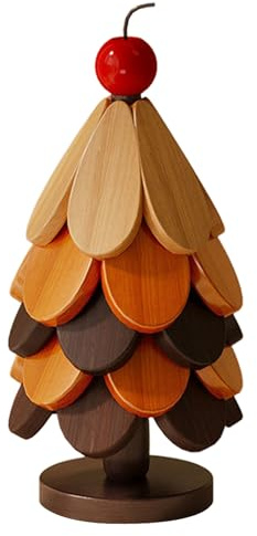 Set De Dessous-De-Plat Arbre De Noël | 5 Pièces Dessous-de-plat Pliable en Bois - Sous-Verres De Table Résistants À La Chaleur Avec Support,Pour Plats Chauds Casseroles Poêles Bols Théières Assiette P