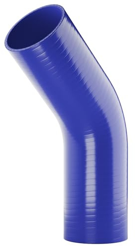 45 degree Silicone Turbo and Coolant Reinforced Hose Elbow ID: 48mm - Blue