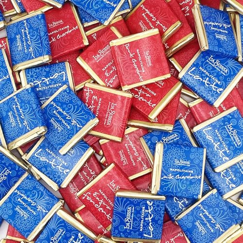 La Suissa 180 Cioccolatini di cortesia Napolitains - Confezione da 1 kg - Assortimento di cioccolato Fondente extra 52%, al Latte. Senza glutine