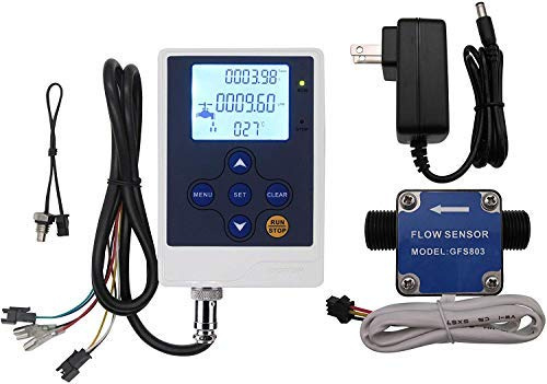 DIGITEN - Medidor de control de flujo de agua con pantalla LCD + medidor de flujo de combustible G3/8 con sensor de flujo de aceite, gasolina y diésel