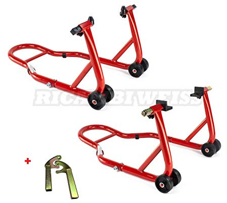 RWSTTK2 RicambiWeiss Motorradständer Montageständer Set für vorne & hinten (2 Montageständer) Motorradheber