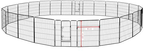 Petigi Welpenauslauf Welpenlaufstall Tierlaufstall Freigehege Freilaufgehege Freilauf XL Käfig Welpenzaun, Auswahl:H 100 x B 80 cm x 24 St.