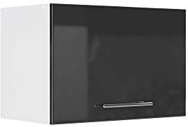 Vicco Hängeschrank Fame-Line, hängender Küchenschrank, Anthrazit Hochglanz/Weiß, 60 cm Flach