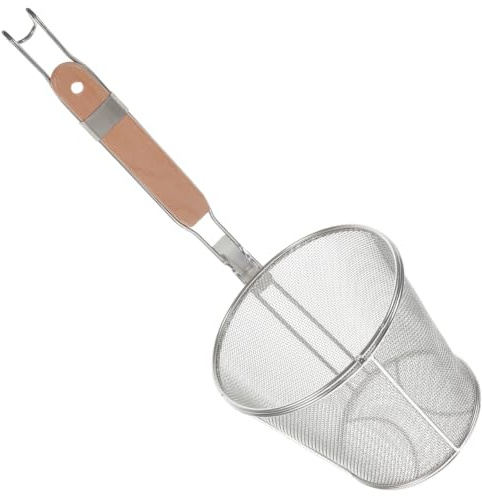 Hemoton CuillèRe ÉCumoire En Acier Inoxydable Passoire À Nouilles Avec Long Manche À Crochet Tamis Fin Pour ÉGoutter Spaghetti Panier Filtrant Pour Cuisine Restaurant Et Buffet