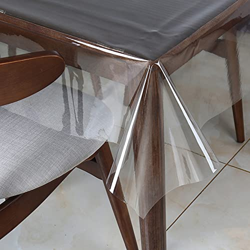 ZYFA Glasklar Folie 0.5 mm PVC,Tischfolie Transparent Klar Tischdecke Tischschutz Schutzfolie Abwaschbar,Wunschmaß, Größe wählbar