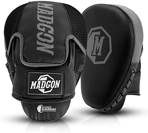 MADGON Premium Pratzen für optimale Schlagdämpfung, 1 Paar Boxpratzen für Boxen, Kampfsport, MMA, Kickboxen, Taekwondo