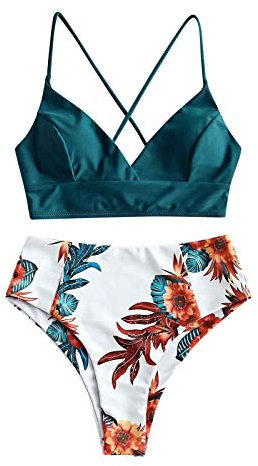 ERKAN Baddräkt bikiniset mikrobikini retro uppsättningar bikiniöverdel med hög midja badmode badmode bikini badmode badkläder badkläder badkläder, Grön, XL