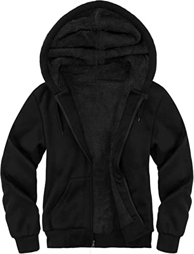 LLdress Sudadera con Capucha para Hombre Sudadera con Cremallera y Forro Polar Chaqueta CáLida de Invierno con Bolsillos