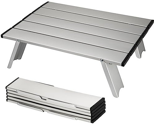 TINGJS Mesa de Camping Plegable Ligera Mesa de Playa Compacta de Aluminio Portátil para al Aire Libre Picnic Senderismo Exteriores Barbacoa 39 x 28 x 10 cm