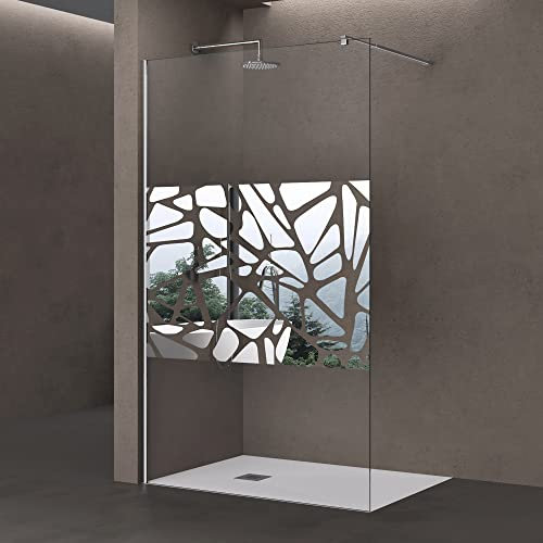 doporro Box Doccia Walk in 90x200 cm Parete Doccia Anticalcare in Vetro Temperato da 10mm con Barra Stabilizzatrice Regolabile in Acciaio Inox Profilo Cromo Bremen02BL-BRAM3