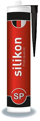 Sanitär-Silikon 310 ml Kartusche schwarz, Fugendichtmasse für Bad, Dusche, Küche, wasserfest mit Schutzeffekt, Schimmelresistent, UV- und witterungsbeständig