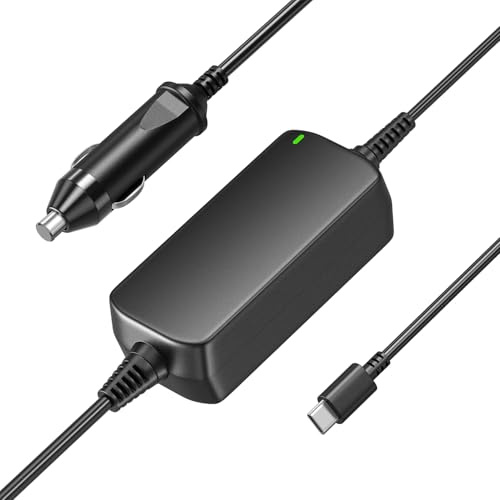 Basicvolt 100W 12V-24V Chargeur Voiture Allume Cigare USB C Ordinateur PC Portable pour MacBook Pro Air Lenovo Thinkpad HP Chromebook Dell Latitude ASUS Zenbook Samsung Huawei
