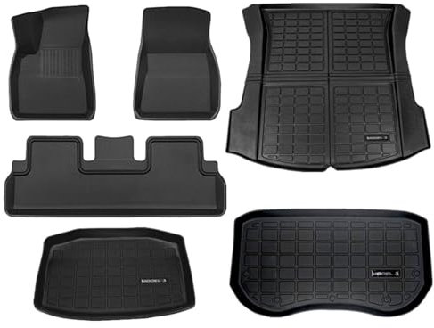 EVERETTE Neue 3D-Fußpolster-Fußmatten, Kofferraummatten, passend for Tesla Model 3, individueller Bodenbelag, vollständig umgeben, wasserdicht, rutschfest (Color : Left Rudder 6-Piece)