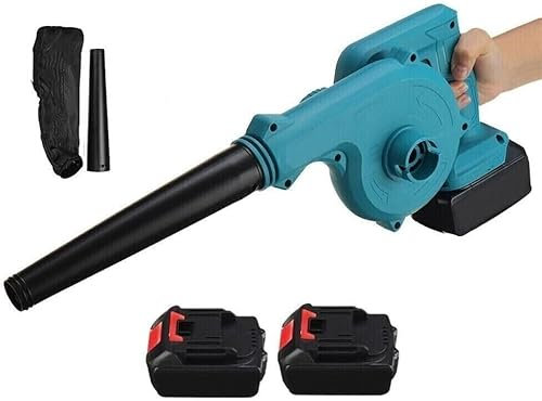21 SHOP® Soffiatore Aspiratore Elettrico a doppia batteria 48V per foglie giardino velocità aria regolabile con sacca 2 Batterie