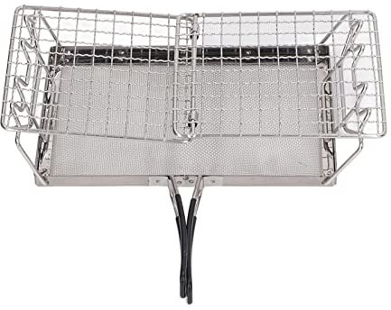 Wnvivi Tostapane da Fornello da Campeggio, Tostapane da Esterno Pieghevole in Acciaio Inossidabile, Tostapane da Campeggio Portapane Tostapane per Picnic BBQ
