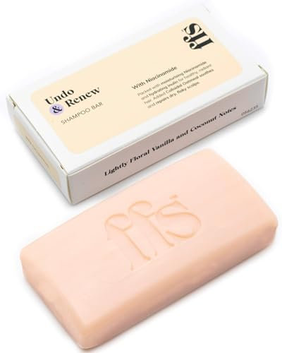 FFS Beauty Undo & Renew Solid Shampoo Bar Vegan Sulphate Free Hair Shampoo Bar Niacinamide, Inulin & Colloidal Oatmeal for Itchy, Flaky, Dry Scalp - Coconut & Vanilla Scent