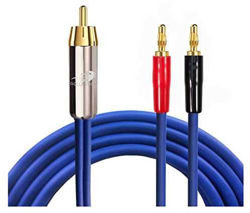 Câble de haut-parleur actif haut de gamme RCA vers double fiche banane 2Y Compatible avec AMP Soundbox Sub-woofer Câble audio plaqué or 1M 2M 3M 5M 8M(RCAtBanana,2meter)