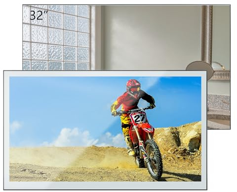32 Inch Smart Mirror TV, 4K UHD Waterproof LED TV for Bathrooms and Hotels | Android OS Televsion DVB-T/T2/S/C, with Bluetooth & Wi-Fi, Magic Remote with Voice Control