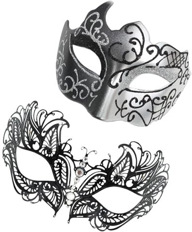Bexdug Maskenkostüm,Paar-Maskerade-Maskenset - Retro-Spitzen-Augenbinde - Glitzerndes Kostüm-Masken-Set, Urlaubszubehör für Bühnenauftritte
