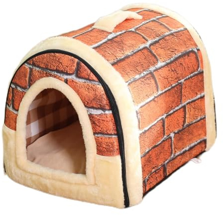 Pevfeciy Hundehöhle Hundehaus kleine Hunde Hundehaus drinnen Indoor, Hundehütte Stoff, Katzenhaus Winterfest, Kuschelhöhle Hund, Schlafhaus Haustierhaus zuhause,12,L