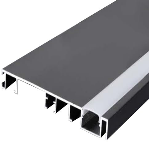 LED-Aluminium-Sockelleiste 3,3 Fuß Länge, 10 cm Höhe, Aluminium-Kanal-Sockelleiste für Verbergen von LED-Lichtleisten, Sockelleiste, LED-Kanal mit Abdeckung, LED-Lichtleisten-Diffusor für Zuhause