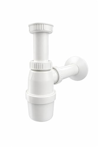 Siphon für Waschbecken & Waschtische – Flexibel anpassbar, pflegeleicht & mit effektivem Geruchsverschluss, aus robustem Kunststoff, einfacher Einbau (G1 1/4 Zoll)