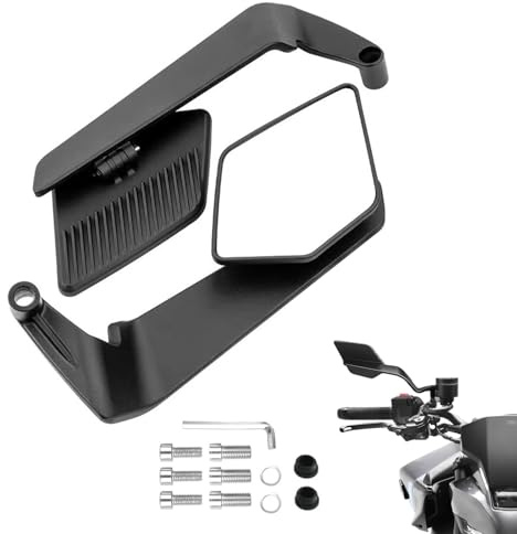 AULESSE Rétroviseurs Latéraux de Moto, Une Paire de Rétroviseurs Moto Universels avec Filetés 10mm et 8mm, Rétroviseur de Moto Compatible avec Motos Cyclomoteurs Scooters Voitures de Rue Diverses etc.