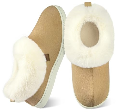 Wostock Chaussons Femme Pantoufles Femme Chaud Confortable Automne Hiver Antidérapantes Légères et respirantes l'intérieur et l'extérieur