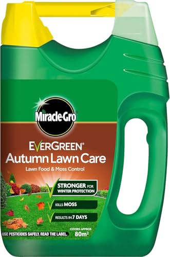 Miracle Gro Premium Autumn Lawn Feed & Moss Killer for Greener, Healthier Grass – Strengthens Roots, Prevents Moss Regrowth, Protects Lawn Through Winter – Professional Lawn Care (80m2 - Spreader)