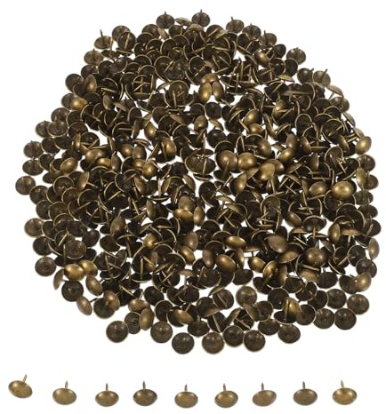 STOBAZA 500 Pièces Clous de Tapissier Robustes Bronze Antique Clous Décoratifs à Gros Chapeau pour Meubles Portes de Ferme et Volets Vintage pour Ameublement Bois