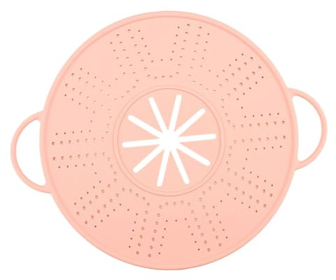LOVIVER Silicone Spill Stopper Lid Boil over Spill Stopper with Steam Vents, Heat Resistant Pot Cover for Cooking Pot, Pink