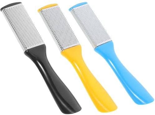 BELLIFFY 3 Stück Fußfeilen aus Edelstahl Hornhautentferner mit Ergonomischem Griff Kompakte Fußpflege für Männer Frauen Wiederverwendbar Effektive Pediküre