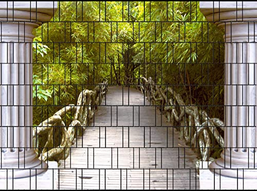 zaun|zu Thailand - Bedruckter Sichtschutzstreifen für den Doppelstabmattenzaun | moderner Motivdruck | Garten-Deko | Sichtschutz Rolle | Vlies | Windschutz 2,5m x 1,8m