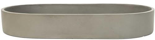 VIVANNO Pflanzschale Fiberglas 35x20x5 cm - Grau Beton-Design Dekoschale