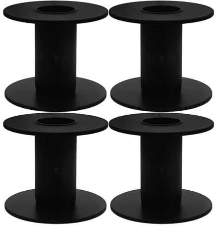 HOUDERCO Carretes de Plástico para Cables 4 Unidades Diseño Compacto para Enrollar y Almacenar Alambres, Uso Doméstico y Profesional en Taller