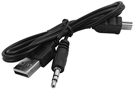 sourcing map Audio 3.5mm Jack USB 2.0 Type A Male to Mini USB Type B Male Data Cable 3 Pcs