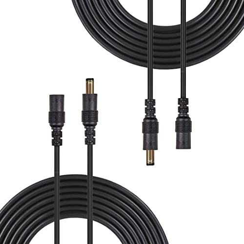 Liwinting 2pz 5m DC Cavo di Prolunga Maschio a Femmina Cavo di Alimentazione del Connettore 2,1 mm x 5,5 mm per Adattatore di Potenza, LED, Fotocamera CCTV Potenza - Nero