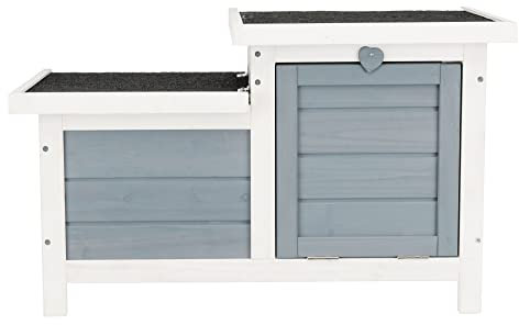 TRIXIE Kleintierstall, erhöhtes Kaninchenhaus, Kaninchen, Meerschweinchen und Schildkröten, für drinnen und draußen, Small